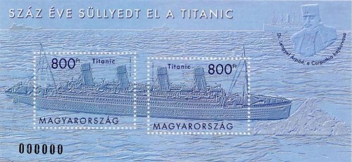 100 ÉVE SÜLLYEDT EL A TITANIC - BÉLYEGBLOKK