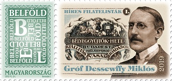 2019. Híres filatelisták I. - Gróf Dessewffy Miklós - Bélyeg 2019. Híres filatelisták I. - Gróf Dessewffy Miklós - Bélyeg