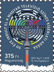 2019. 50 éve indult el a Magyar Televízió színes kísérleti adása - Bélyeg 2019. 50 éve indult el a Magyar Televízió színes kísérleti adása - Bélyeg