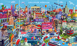 Országok, Városok bélyeg - Countries, cities stamp Országok, Városok bélyeg - Countries, cities stamp